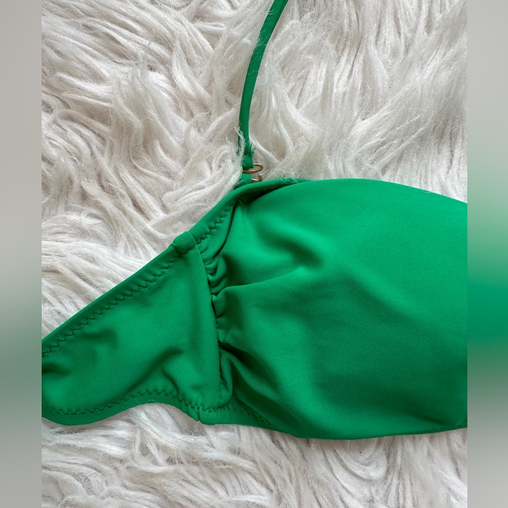Emerald green bikini. Gold accents. Size Large runs small. New without tags. - Picture 10 of 13
